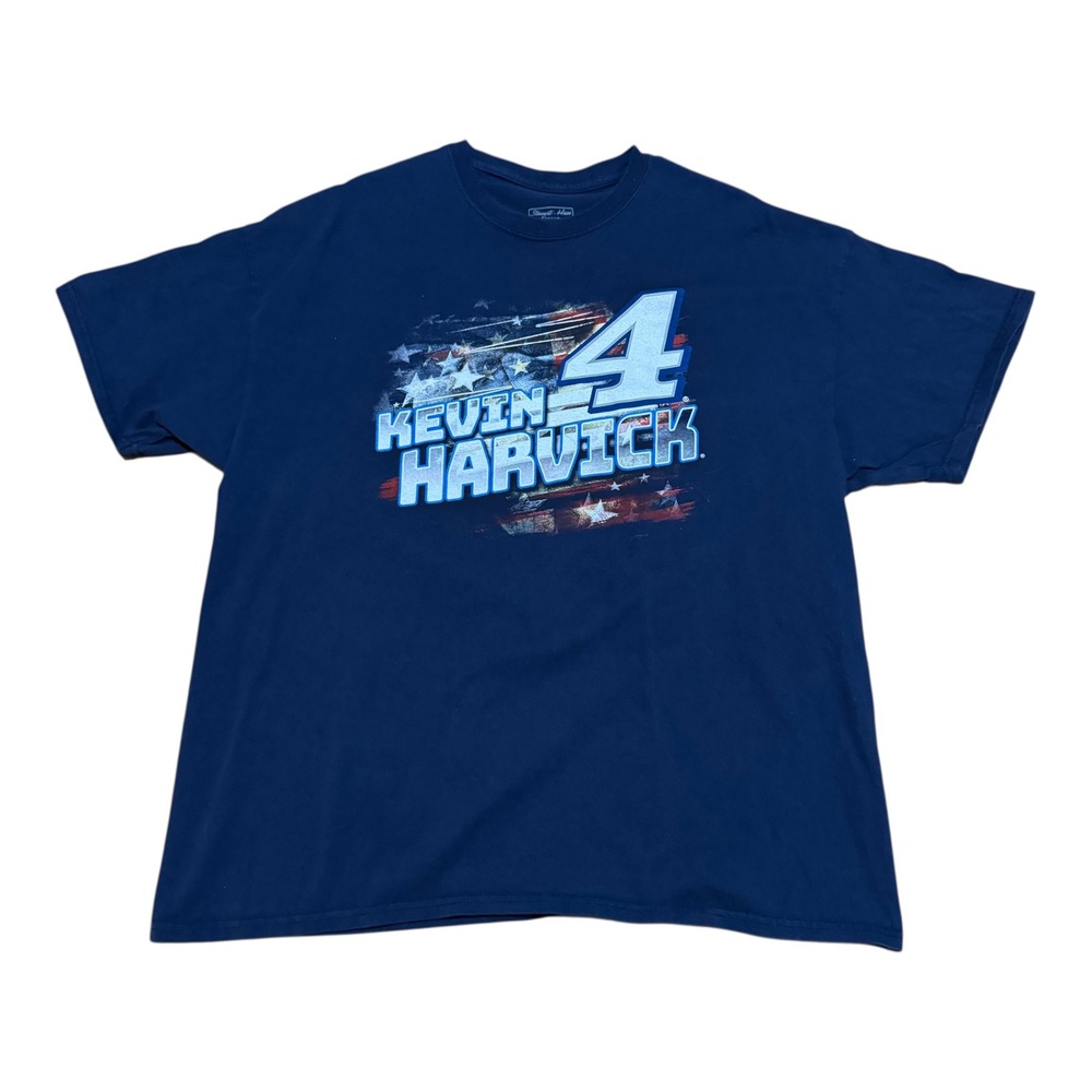 Stewart-Haas Racing Kevin Harvick Double Sided Navy Blue‎ Shirt Men's 2XL